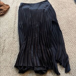 Lush Midnight Asymmetrical Pleated Skirt-shorts under